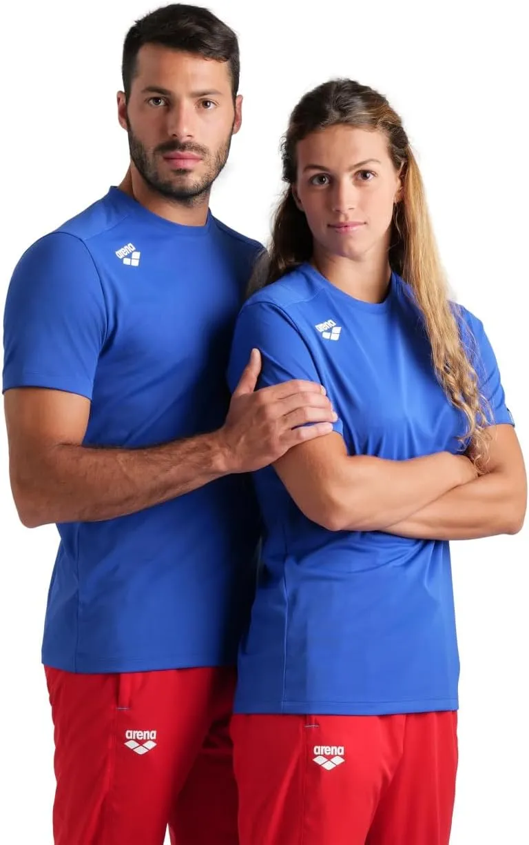 ARENA Team Unisex Solid T-Shirt Short Sleeve Crew Neck Regular Fit Workout Top Men's and Women's Quick Dry Active Tee