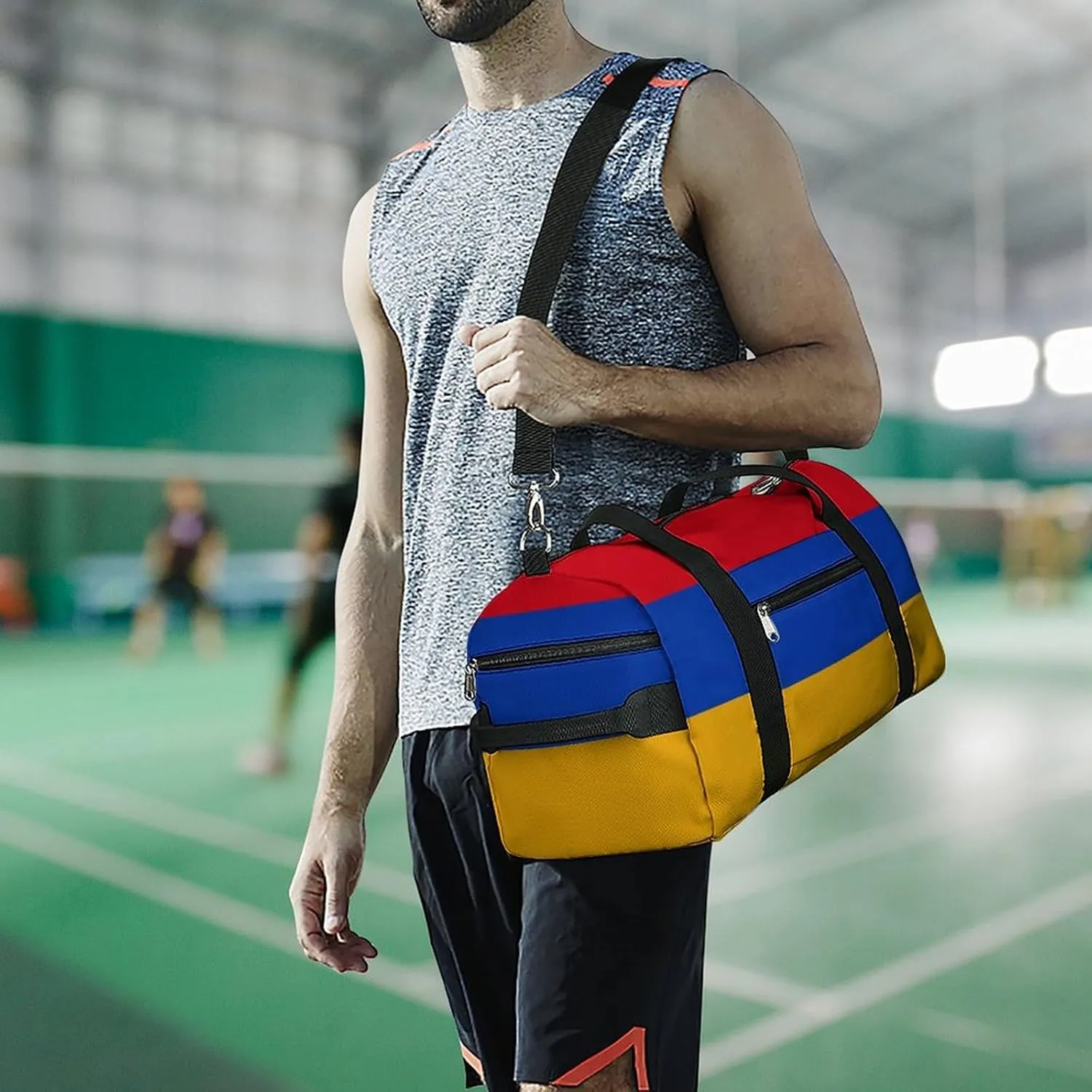 Armenian Flag Gym Bag for Men Women Shoe Compartment Lightweight Travel Tote