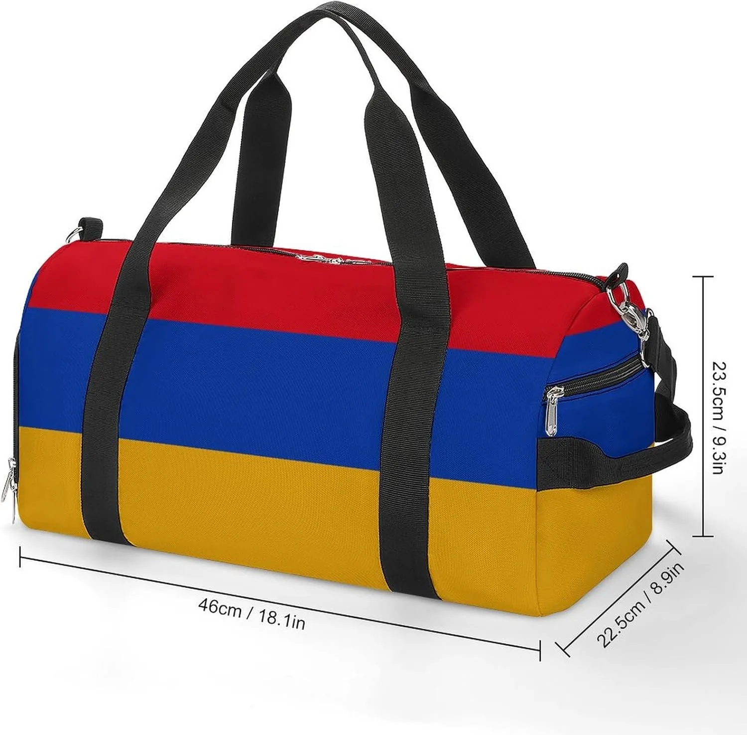 Armenian Flag Gym Bag for Men Women Shoe Compartment Lightweight Travel Tote
