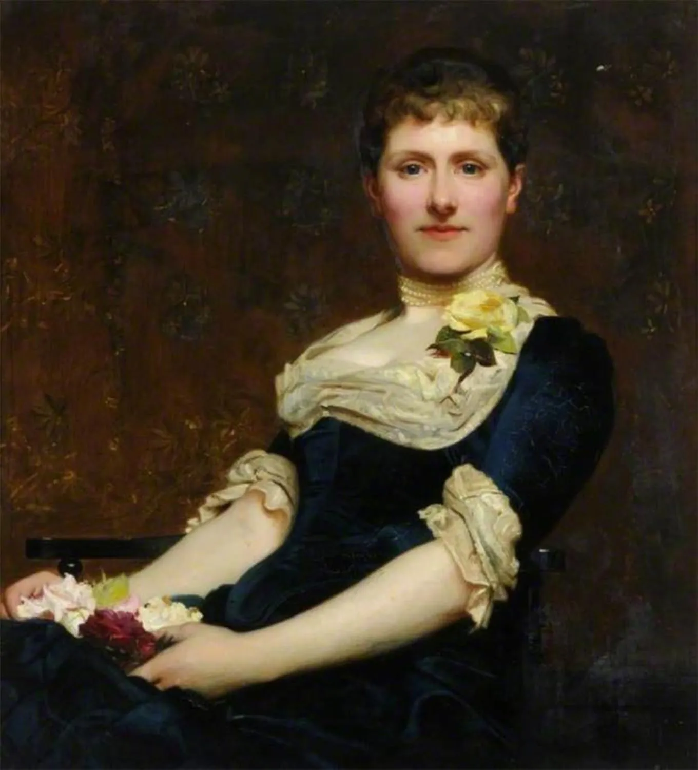 ARTTLBBS Famous Canvas Paining Print Artwork Decoration Mrs Champney by Philip Hermogenes Calderon Modern Art Poster for Home Decor 60x90cm