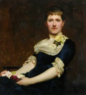ARTTLBBS Famous Canvas Paining Print Artwork Decoration Mrs Champney by Philip Hermogenes Calderon Modern Art Poster for Home Decor 60x90cm