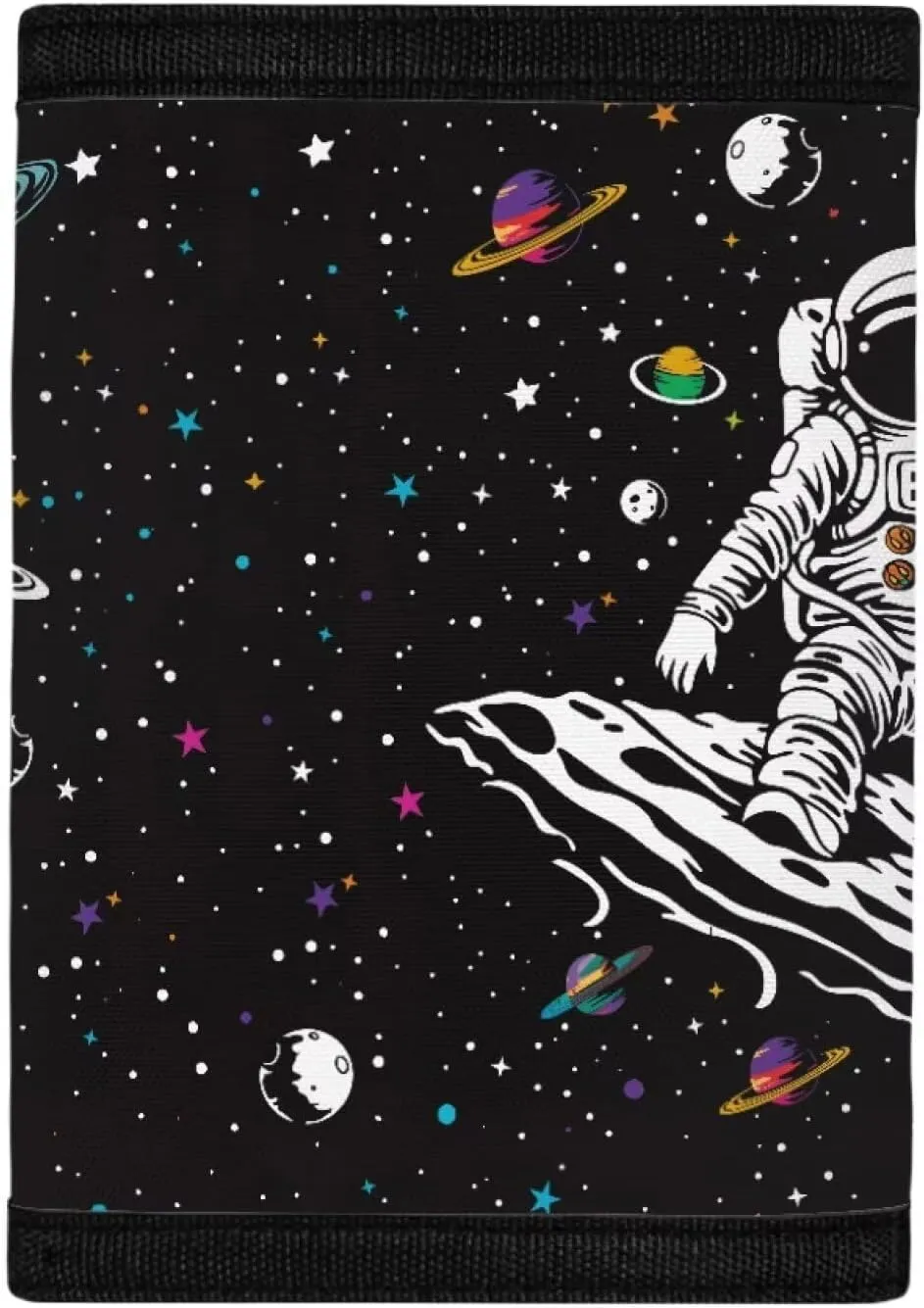 Astronaut Trifold Wallet for Kids UFO Boys Wallets Canvas Nylon Wallet Toddler Trifold Wallet Coin Bag for Girls Novelty Purse Lightweight Tri-Fold Wallets Storage Purses for Travel