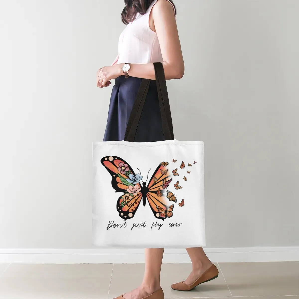 Autumn Fall Leaves Clay Teapot Canvas Tote Bag for Women Men Stylish Tote Handbag Shoulder Bag Reusable Grocery Bag