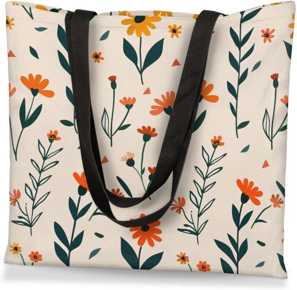 Autumn Park Trees Fall Foliages Canvas Tote Bag for Women Men Stylish Tote Handbag Shoulder Bag Reusable Grocery Bag