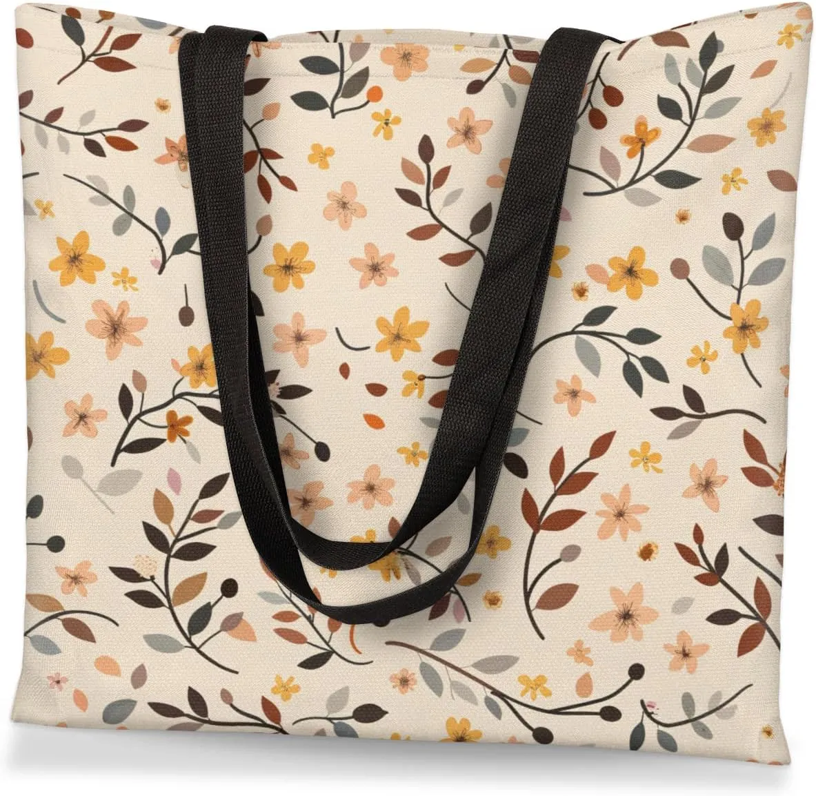 Autumn Park Trees Fall Foliages Canvas Tote Bag for Women Men Stylish Tote Handbag Shoulder Bag Reusable Grocery Bag