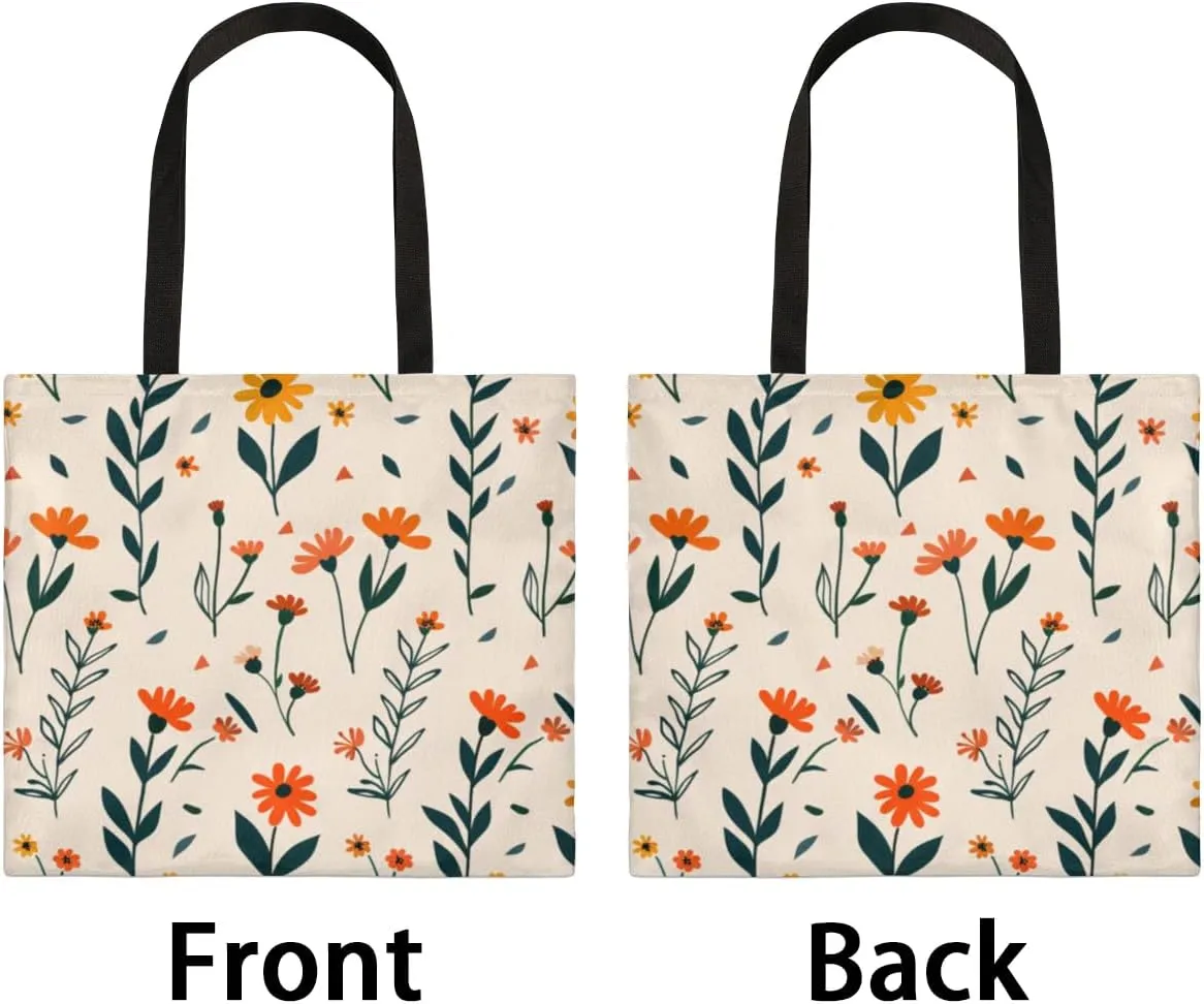 Autumn Park Trees Fall Foliages Canvas Tote Bag for Women Men Stylish Tote Handbag Shoulder Bag Reusable Grocery Bag