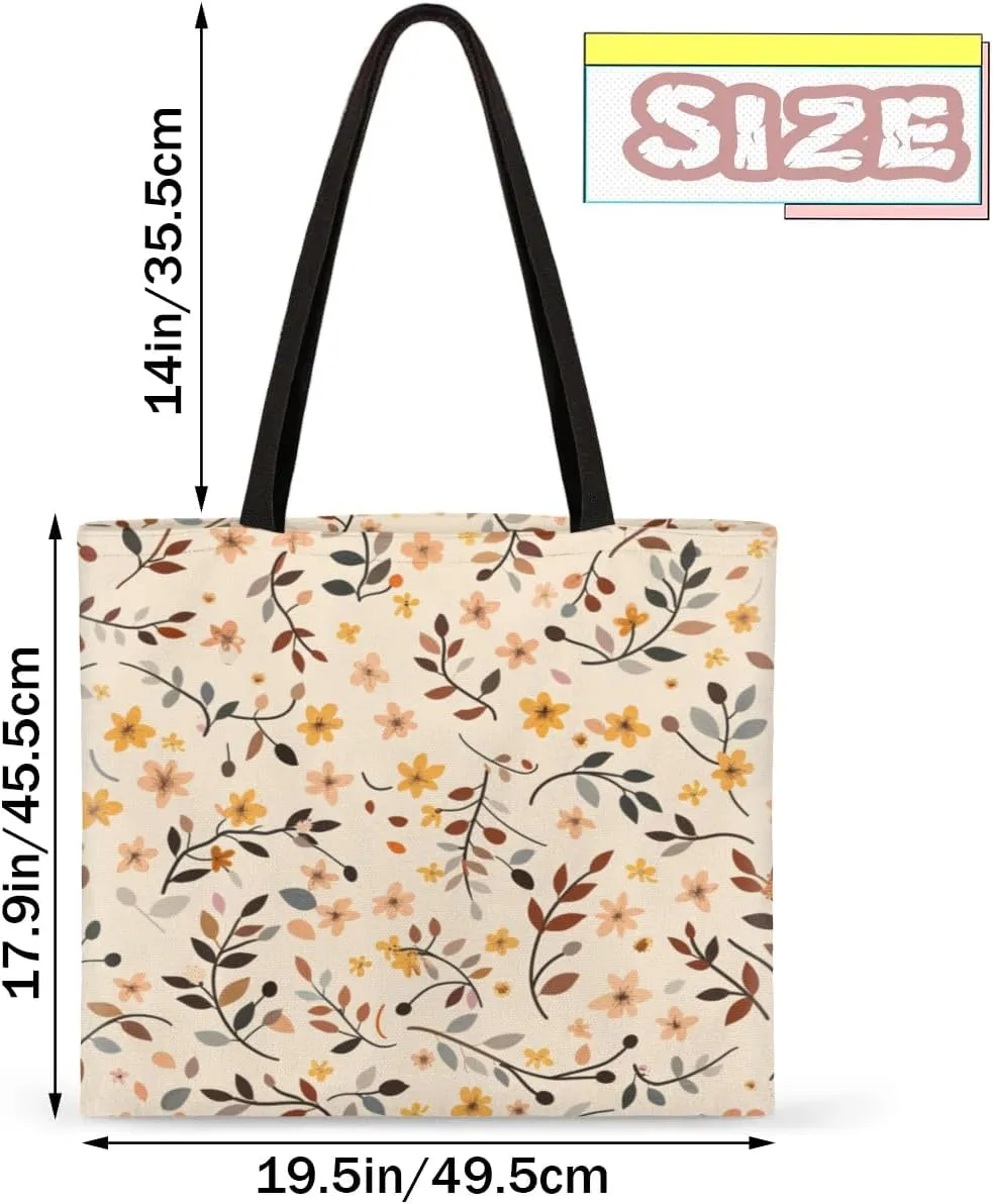 Autumn Park Trees Fall Foliages Canvas Tote Bag for Women Men Stylish Tote Handbag Shoulder Bag Reusable Grocery Bag