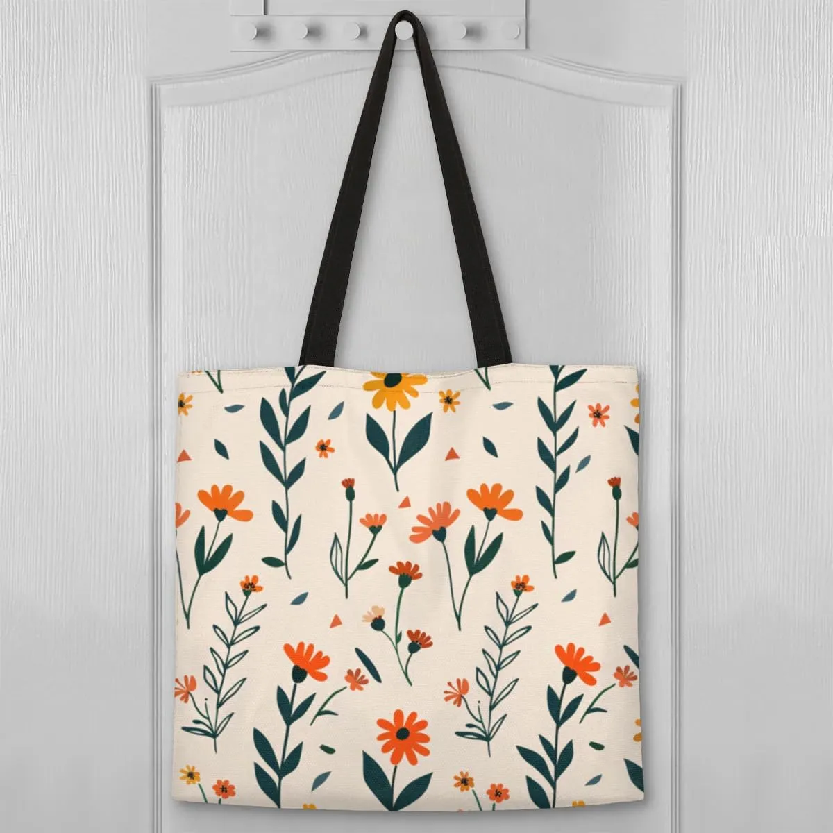 Autumn Park Trees Fall Foliages Canvas Tote Bag for Women Men Stylish Tote Handbag Shoulder Bag Reusable Grocery Bag
