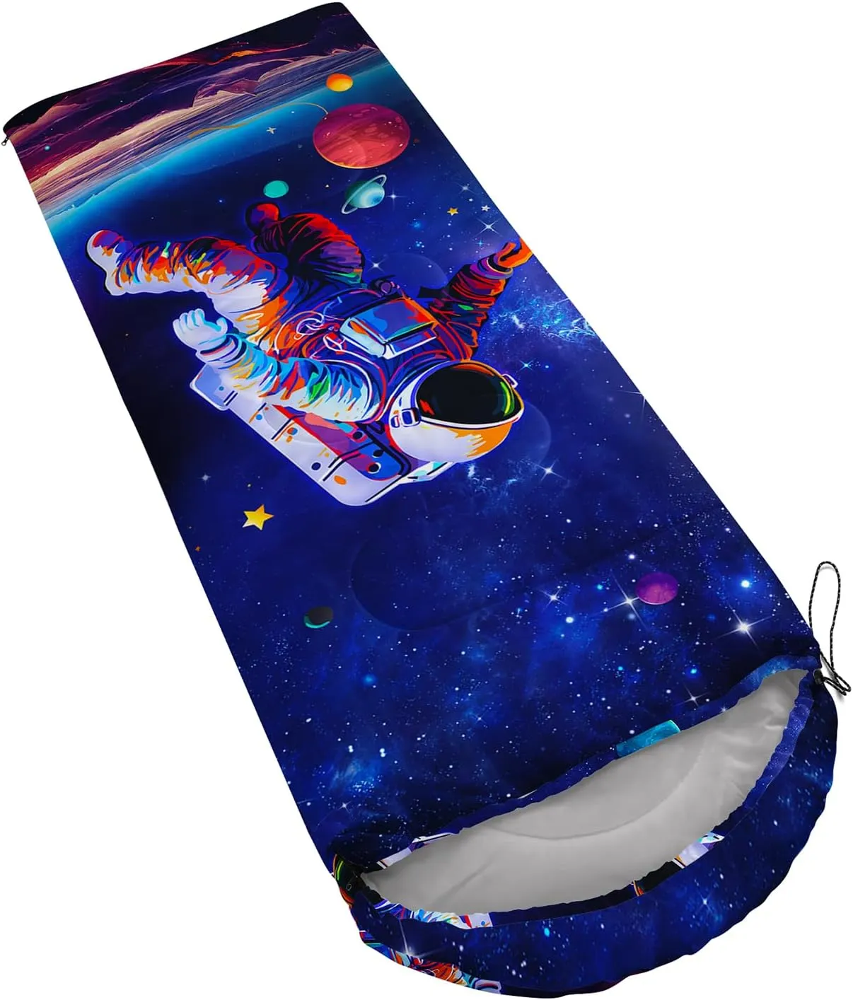 Axolotl Gamepad Sleeping Bag,3 Season Warm and Cool Weather Game Console Sleeping Bag for Boys Teens,Waterproof Lightweight Geometry Hexagonal Sleeping Bag for Traveling,Outdoors Camping,Blue,Black
