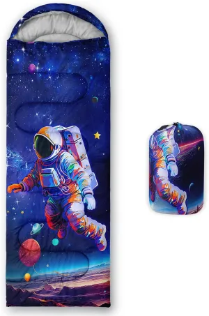 Axolotl Gamepad Sleeping Bag,3 Season Warm and Cool Weather Game Console Sleeping Bag for Boys Teens,Waterproof Lightweight Geometry Hexagonal Sleeping Bag for Traveling,Outdoors Camping,Blue,Black