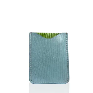 Baby Blue Lizard Vertical Slot Wallet
