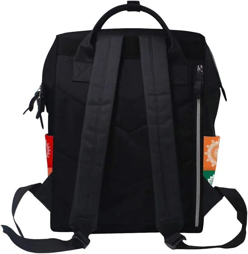 Backpack Mommy Diaper Bag Large Capacity Travel Rucksack Casual Daypack Multi-Function Dad Baby ﻿Colorful Nine Palaces