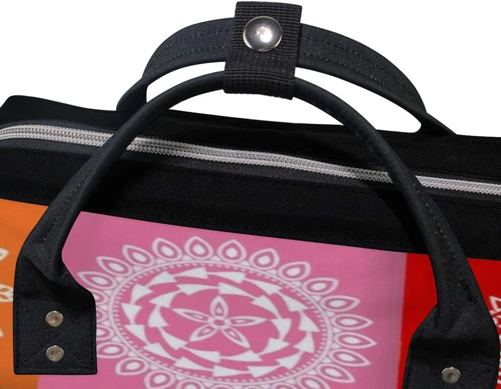 Backpack Mommy Diaper Bag Large Capacity Travel Rucksack Casual Daypack Multi-Function Dad Baby ﻿Colorful Nine Palaces