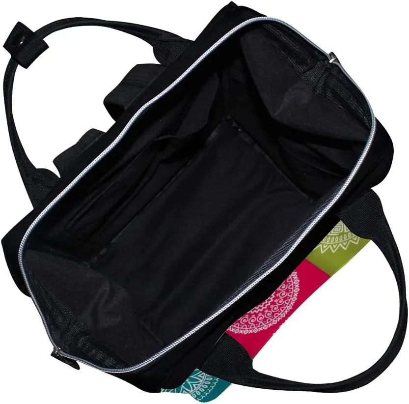 Backpack Mommy Diaper Bag Large Capacity Travel Rucksack Casual Daypack Multi-Function Dad Baby ﻿Colorful Nine Palaces