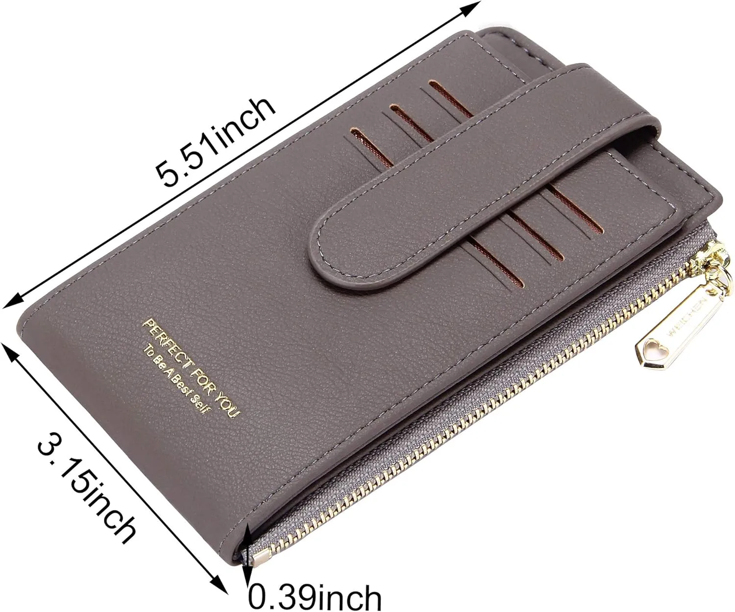 Badiya RFID Card Holder Wallet for Women Slim Wallets Bifold Multi Card Case Zipper Coin Purse