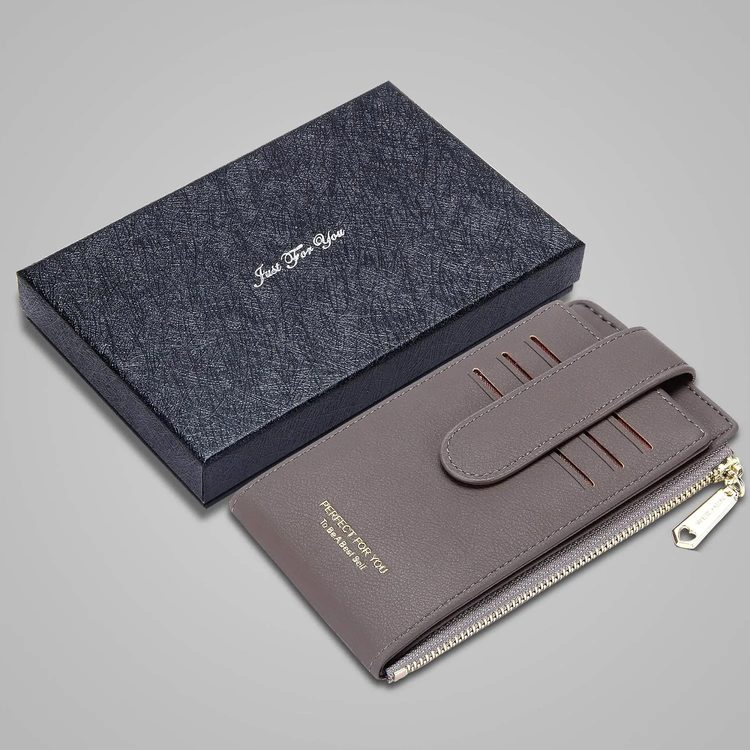 Badiya RFID Card Holder Wallet for Women Slim Wallets Bifold Multi Card Case Zipper Coin Purse