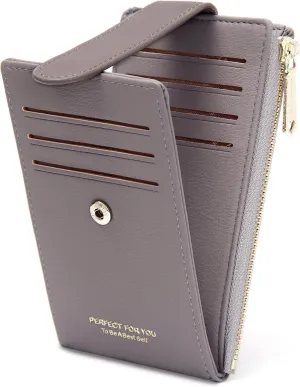 Badiya RFID Card Holder Wallet for Women Slim Wallets Bifold Multi Card Case Zipper Coin Purse