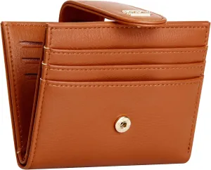 Badiya Small Wallets for Women Bifold Multi Card Case Wallet Slim Credit Card Holder with Zipper Coin Purse