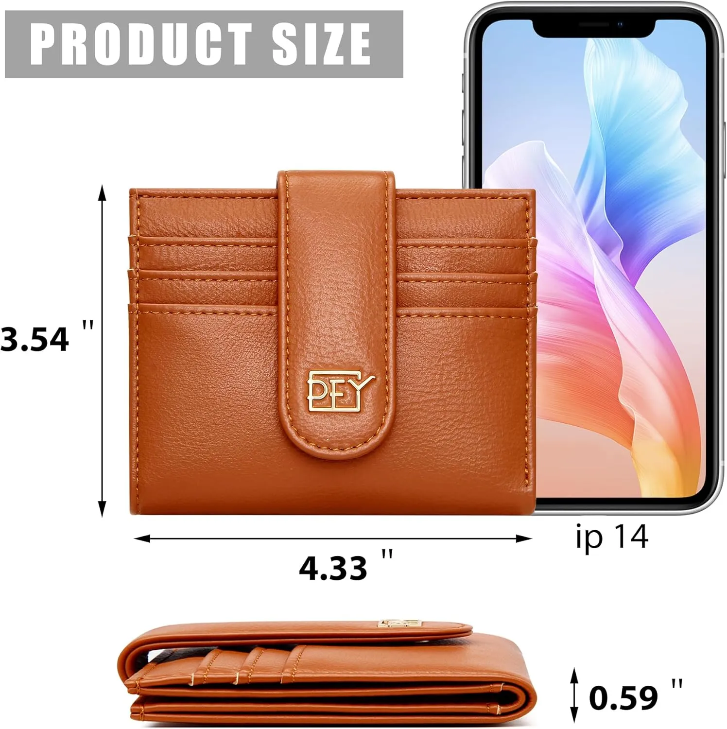 Badiya Small Wallets for Women Bifold Multi Card Case Wallet Slim Credit Card Holder with Zipper Coin Purse