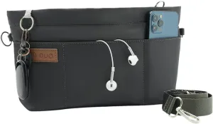 Bag Organizer Insert, Crossbody Bag, Tote Organizer Insert with Adjustable Bag Strap, Waterproof Nylon Purse Inserts (Dark Gray, XL)