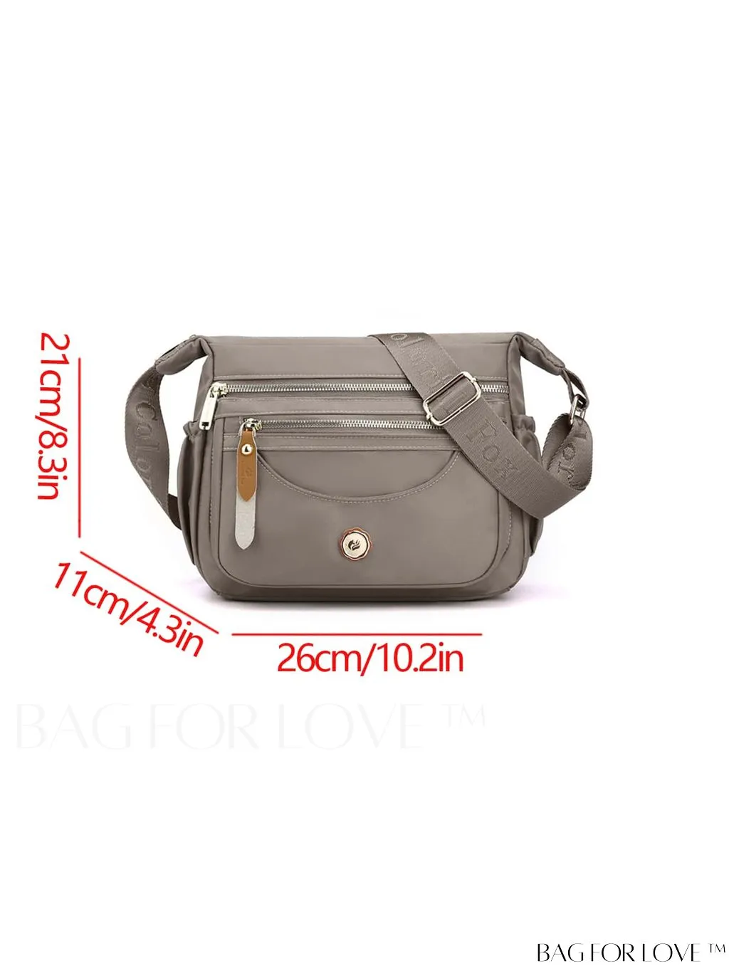 BagForLove - Waterproof Crossbody Bag with Front Zipper and Multiple Compartments - Ideal for Women