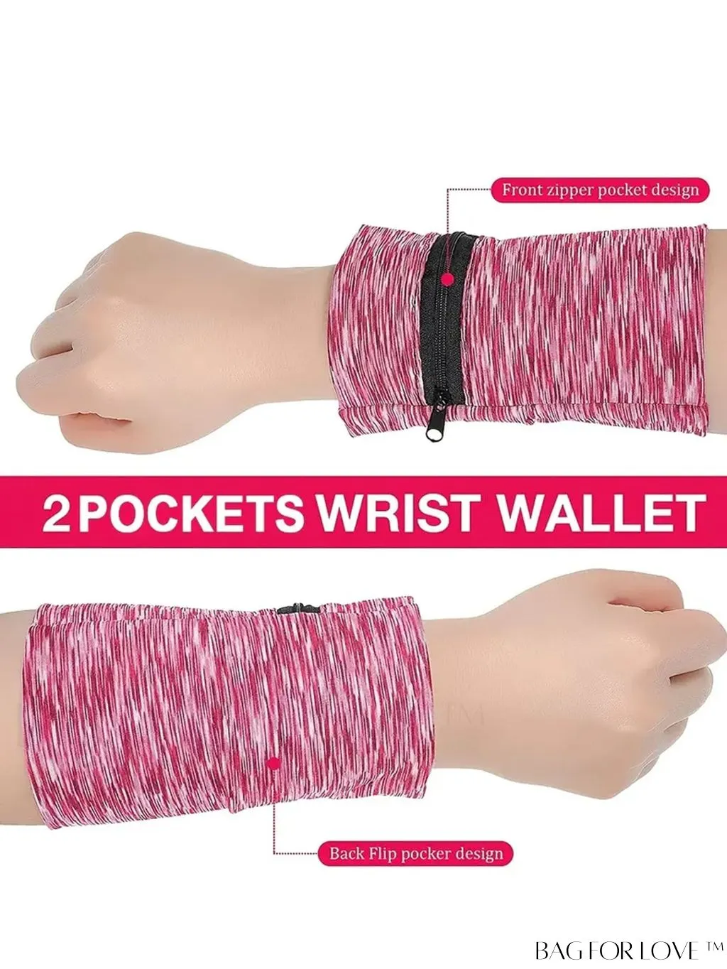BagForLove - Zippered Wrist Wallet: Breathable Arm Phone Pouch & Mini Coin Purse for Outdoor Sports