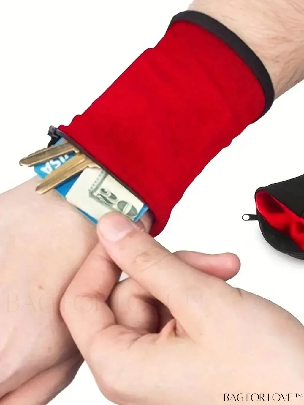 BagForLove - Zippered Wrist Wallet: Breathable Arm Phone Pouch & Mini Coin Purse for Outdoor Sports