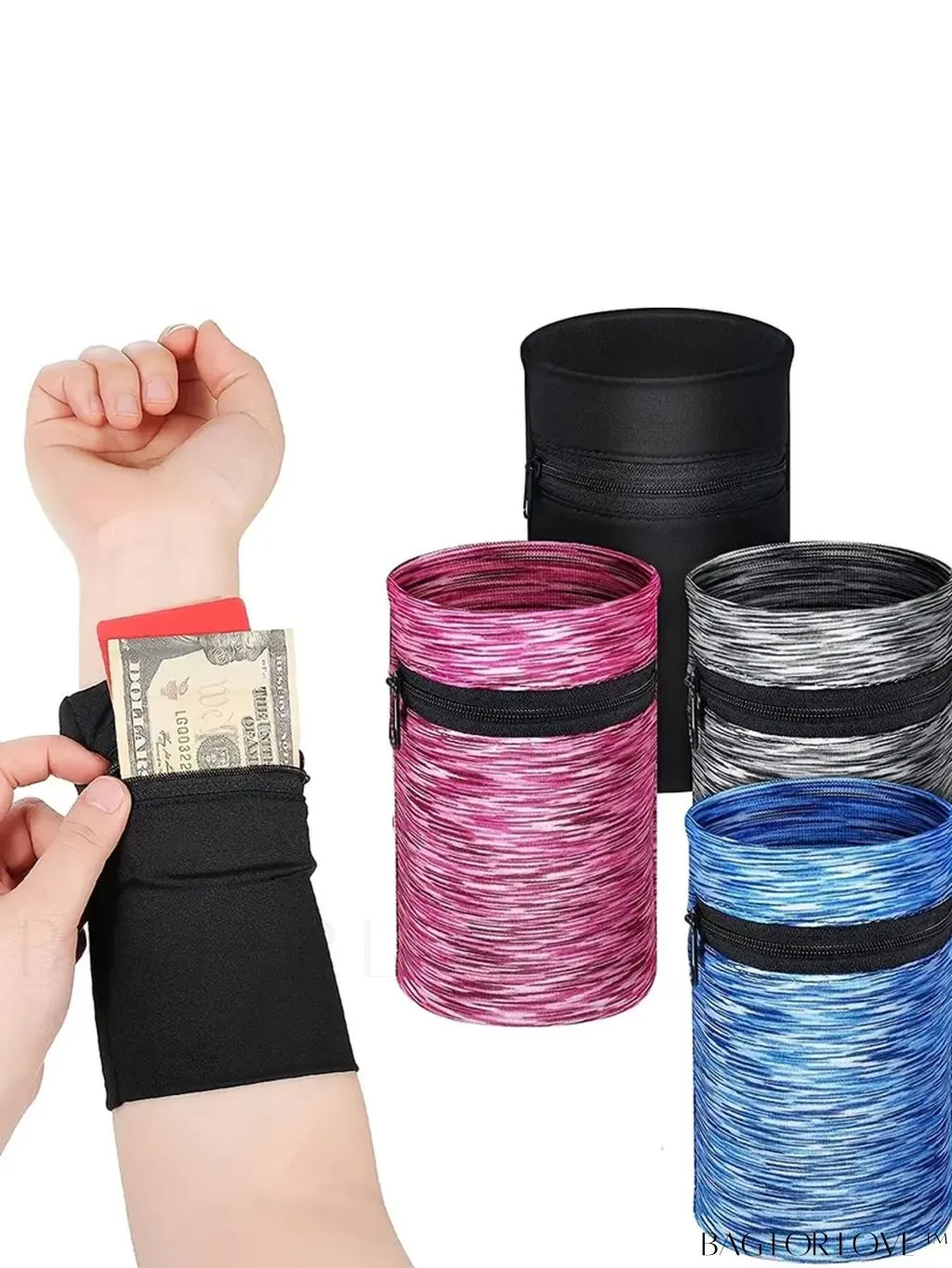 BagForLove - Zippered Wrist Wallet: Breathable Arm Phone Pouch & Mini Coin Purse for Outdoor Sports
