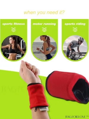 BagForLove - Zippered Wrist Wallet: Breathable Arm Pouch for Sports, Running - Mini Coin Purse