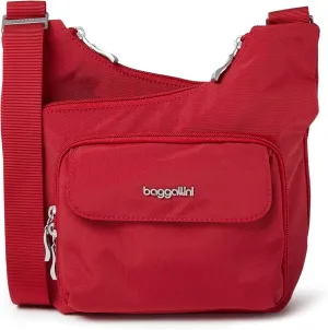 Baggallini Criss Cross 10x11 Crossbody Women Lightweight Water-Resistant Nylon Travel Bag W/RFID & Quick Access Pockets
