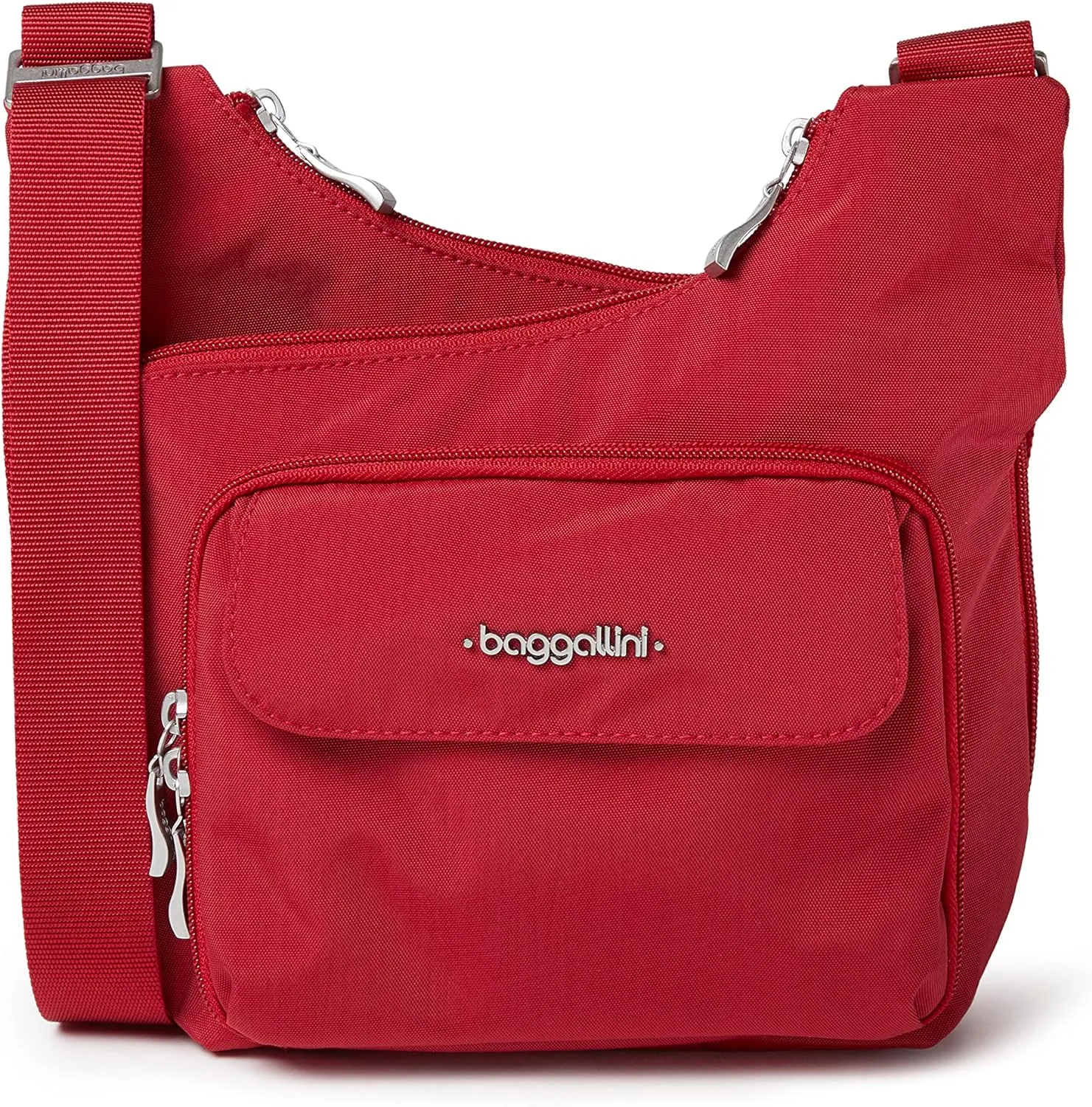 Baggallini Criss Cross 10x11 Crossbody Women Lightweight Water-Resistant Nylon Travel Bag W/RFID & Quick Access Pockets