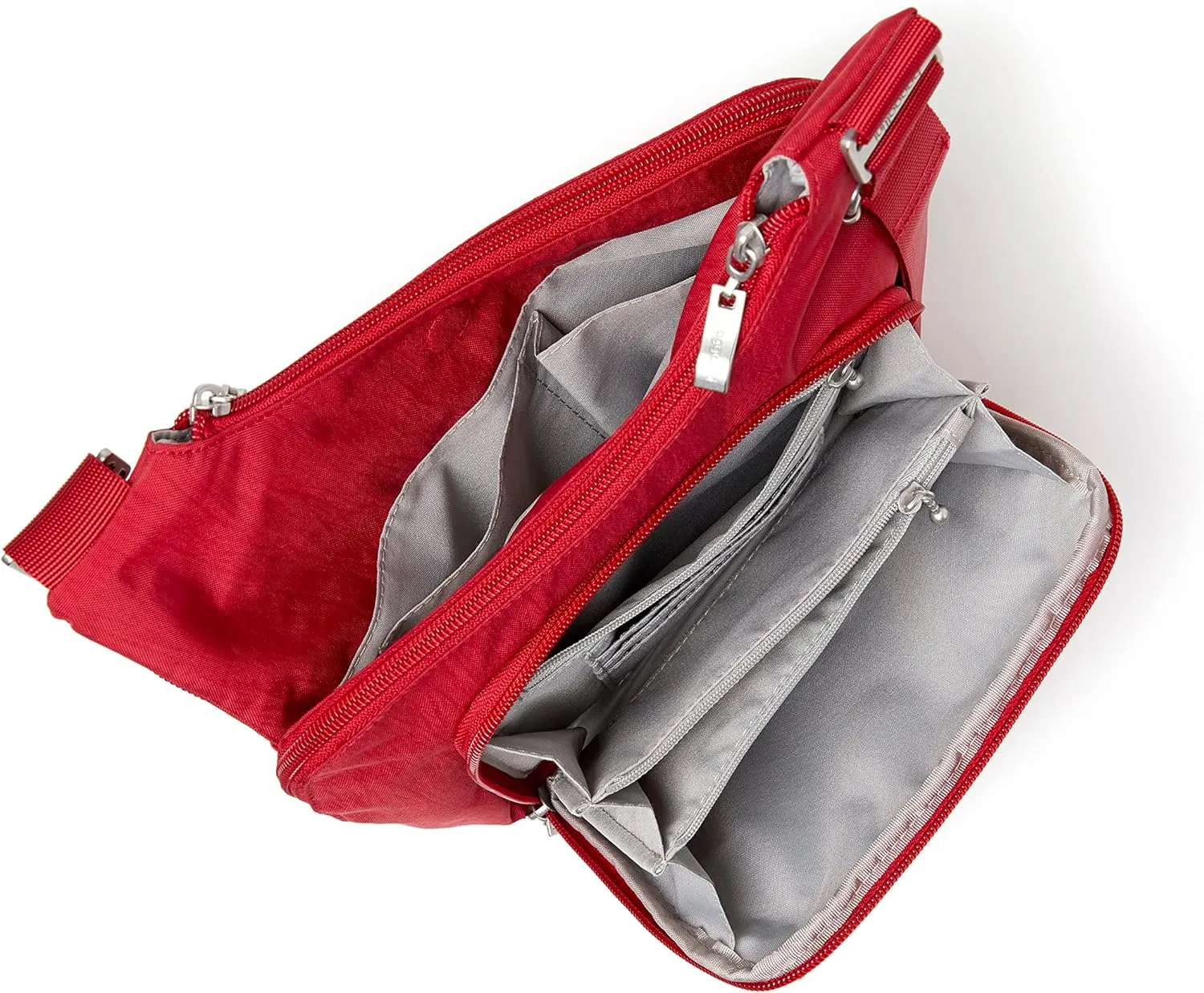 Baggallini Criss Cross 10x11 Crossbody Women Lightweight Water-Resistant Nylon Travel Bag W/RFID & Quick Access Pockets
