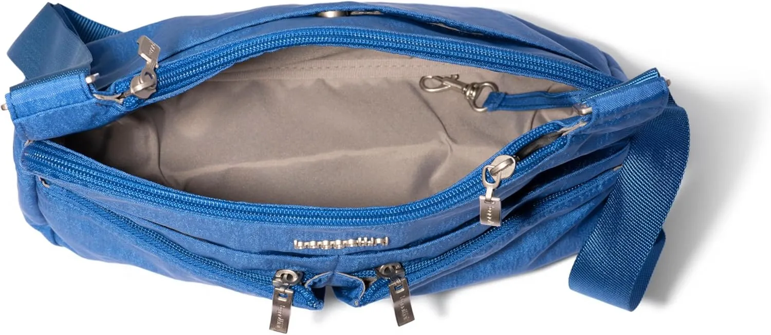 Baggallini Cross Over Crossbody Women 11x8.5 Medium Travel Bag Lightweight Water-Resistant Nylon Organized Handbag Purse