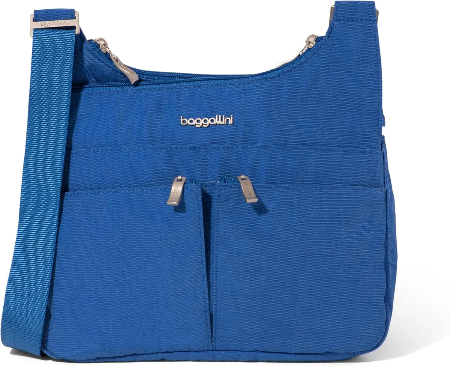 Baggallini Cross Over Crossbody Women 11x8.5 Medium Travel Bag Lightweight Water-Resistant Nylon Organized Handbag Purse