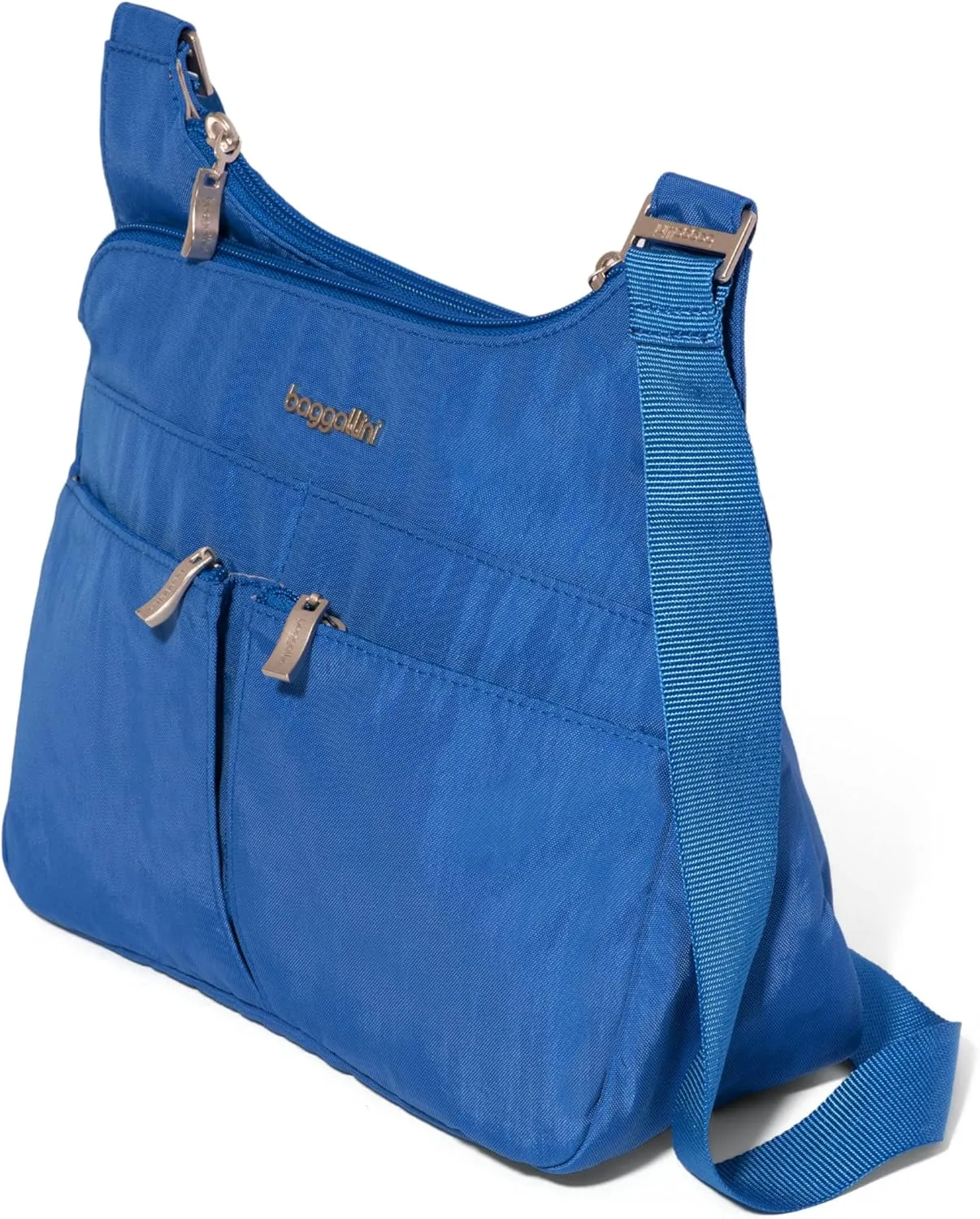Baggallini Cross Over Crossbody Women 11x8.5 Medium Travel Bag Lightweight Water-Resistant Nylon Organized Handbag Purse