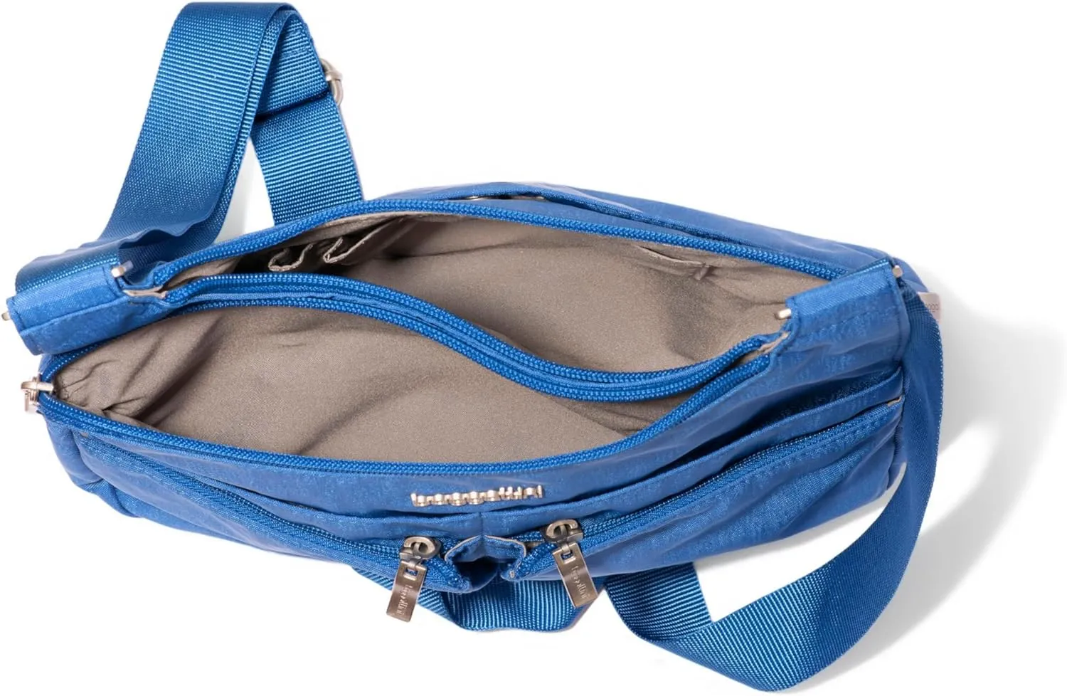Baggallini Cross Over Crossbody Women 11x8.5 Medium Travel Bag Lightweight Water-Resistant Nylon Organized Handbag Purse