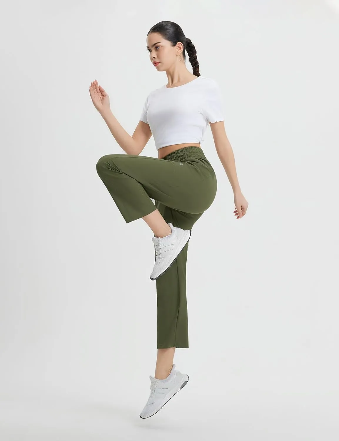 baleaf Women's Athletic Running Pants Stretch Quick Dry Zipper Pocket High Waisted Sweatpants Hiking Walking UPF 50 