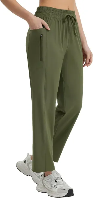 baleaf Women's Athletic Running Pants Stretch Quick Dry Zipper Pocket High Waisted Sweatpants Hiking Walking UPF 50 