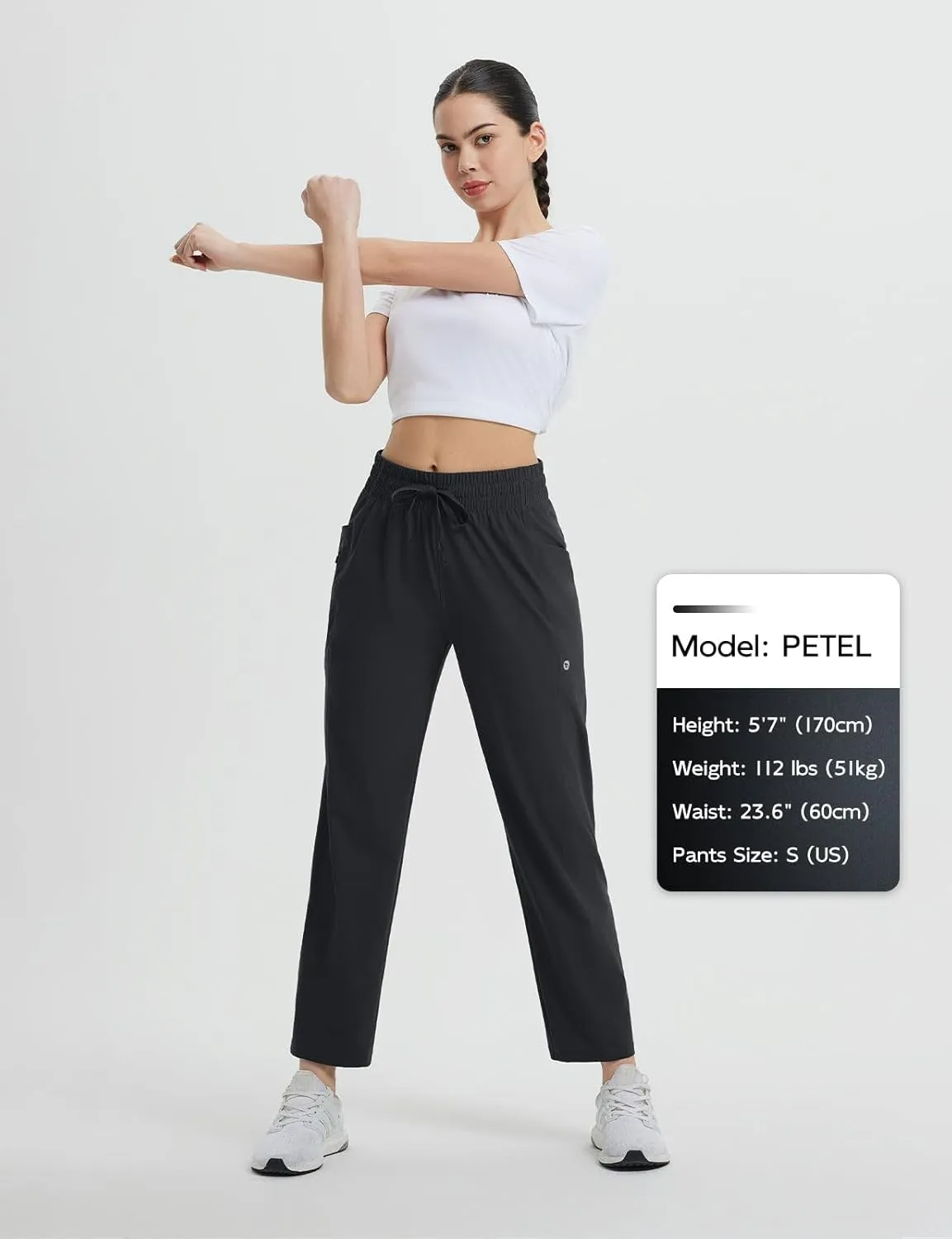 baleaf Women's Athletic Running Pants Stretch Quick Dry Zipper Pocket High Waisted Sweatpants Hiking Walking UPF 50 