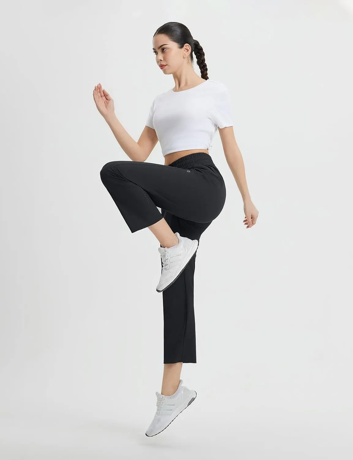 baleaf Women's Athletic Running Pants Stretch Quick Dry Zipper Pocket High Waisted Sweatpants Hiking Walking UPF 50 