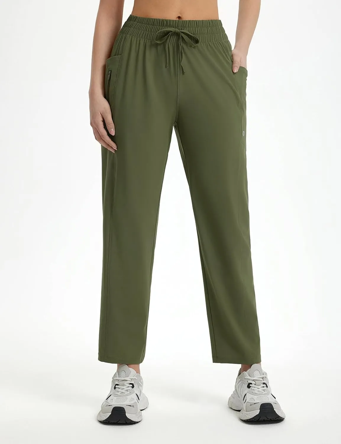 baleaf Women's Athletic Running Pants Stretch Quick Dry Zipper Pocket High Waisted Sweatpants Hiking Walking UPF 50 