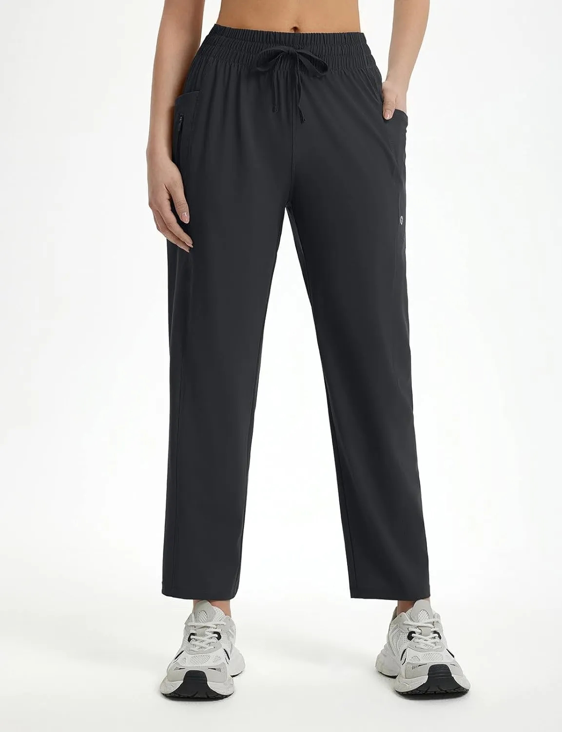baleaf Women's Athletic Running Pants Stretch Quick Dry Zipper Pocket High Waisted Sweatpants Hiking Walking UPF 50 