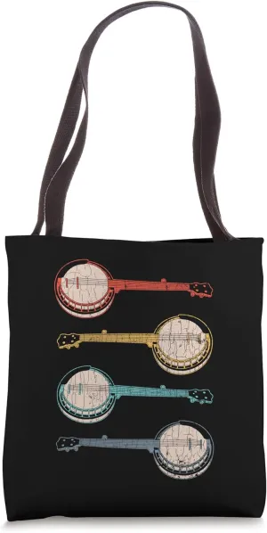 Banjo - Multi Colour Banjo Vintage Retro Apparel Gift Tote Bag