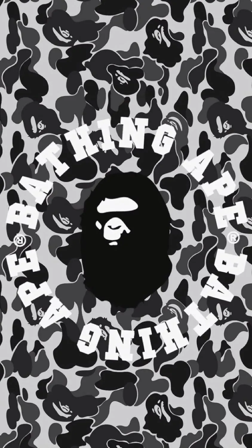 Bape Black Wallpaper Poster painting print, Canvas Wall Art, TV Series Comics Bedroom Wall Decor