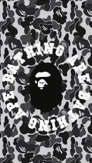 Bape Black Wallpaper Poster painting print, Canvas Wall Art, TV Series Comics Bedroom Wall Decor