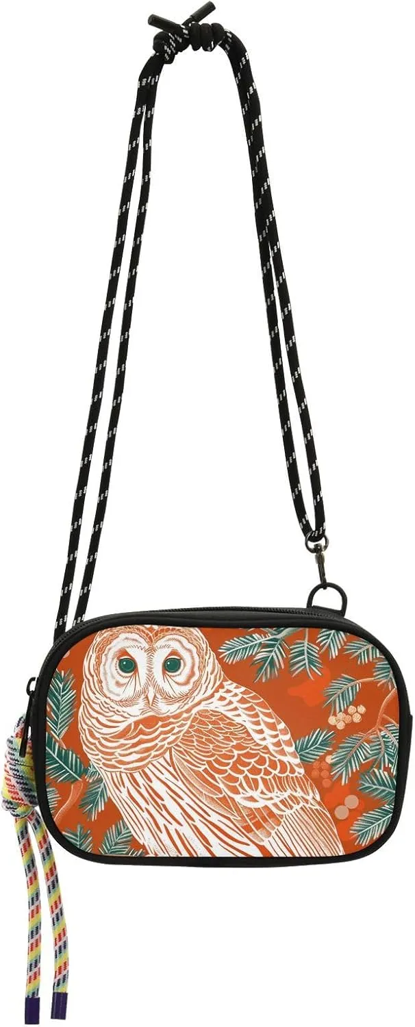 Barred Owl Scallions Chinese Elaborate-style Painting Cute Crossbody Bags Men Waterproof with Credit Card Slots Messenger Bag Crossbody Have a meal