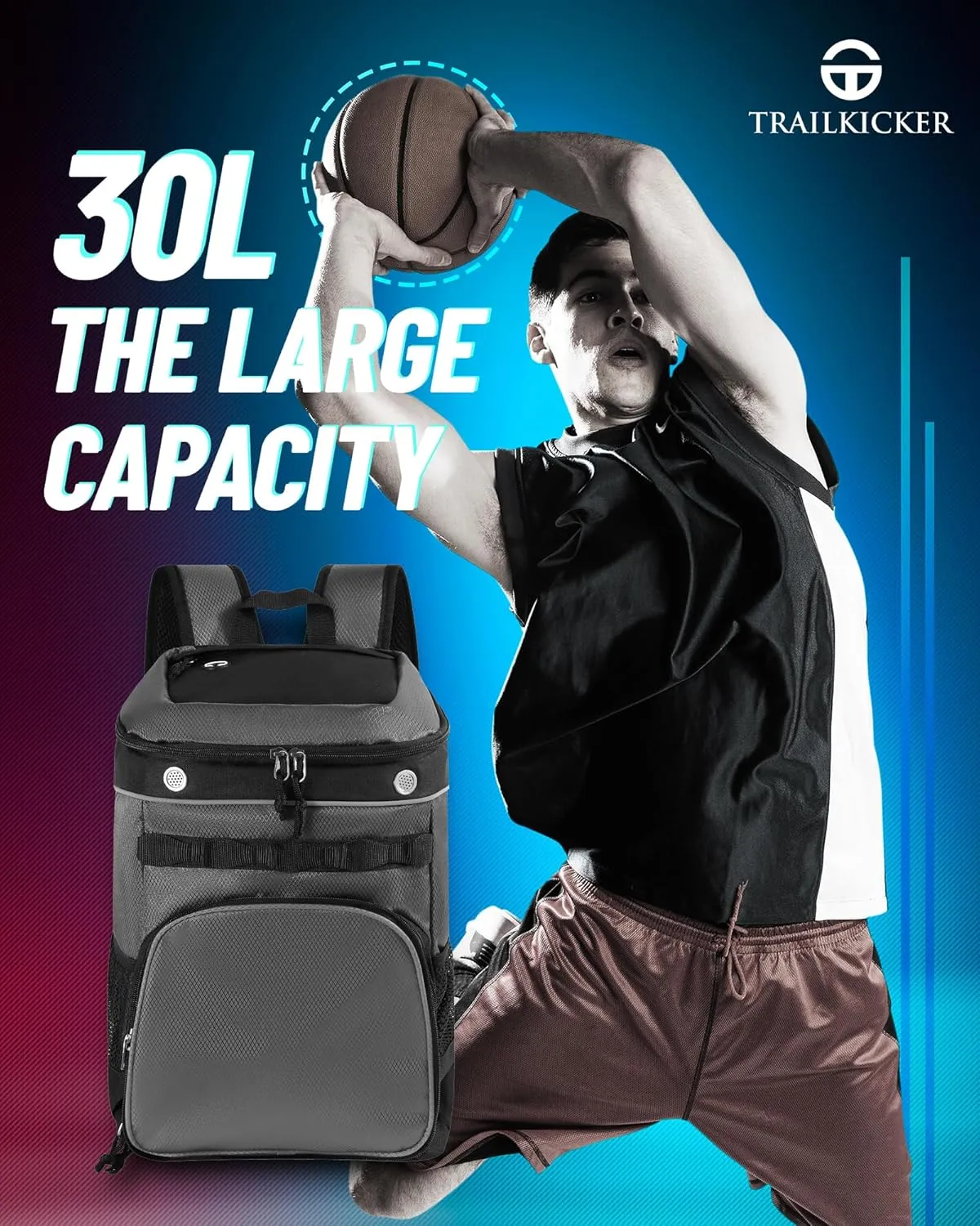 Basketball Backpack for Men Women Basketball Soccer Bag with Ball Compartment Shoes Bag Sports Gym Backpack