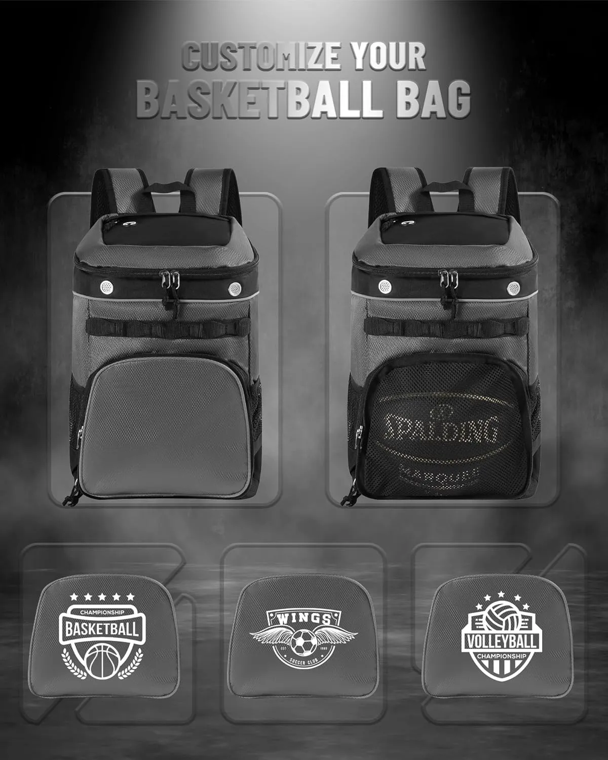 Basketball Backpack for Men Women Basketball Soccer Bag with Ball Compartment Shoes Bag Sports Gym Backpack