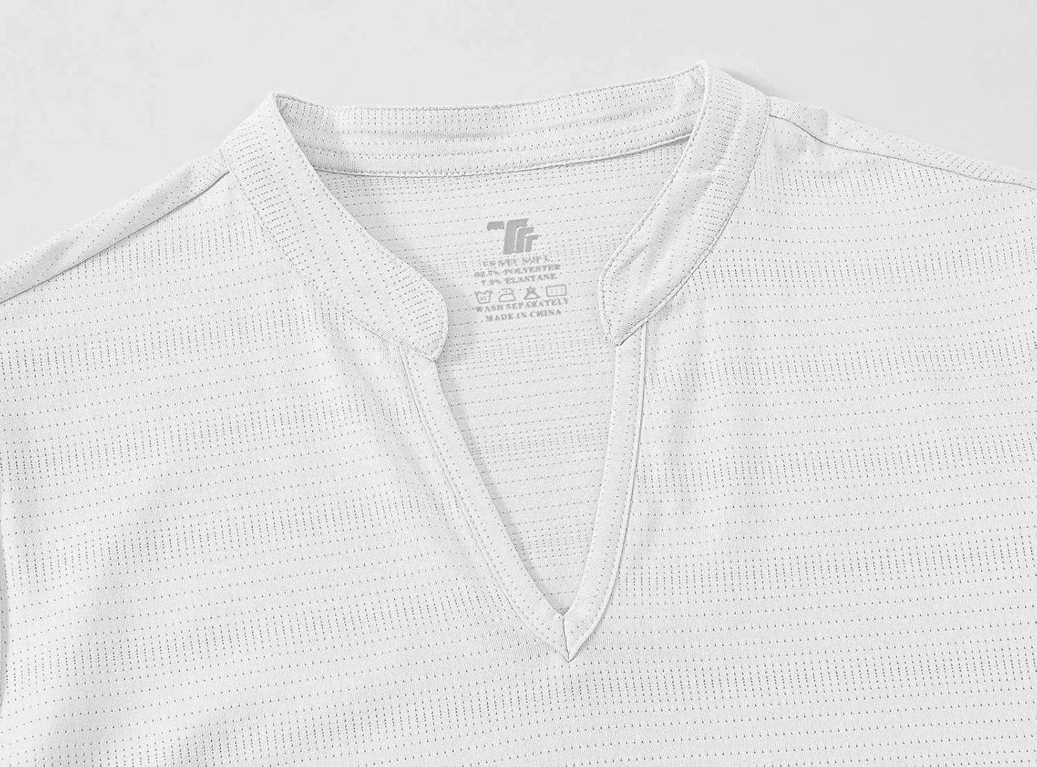 BASUDAM Women's Golf Polo Shirts V-Neck Short Sleeve Collarless Tennis Running T-Shirts Quick Dry