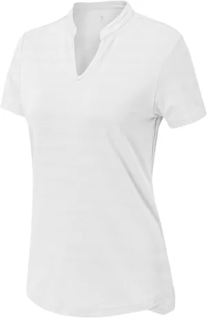 BASUDAM Women's Golf Polo Shirts V-Neck Short Sleeve Collarless Tennis Running T-Shirts Quick Dry